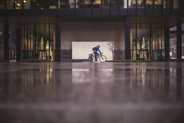 urban cyclist wet day