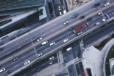 urban highway traffic from above