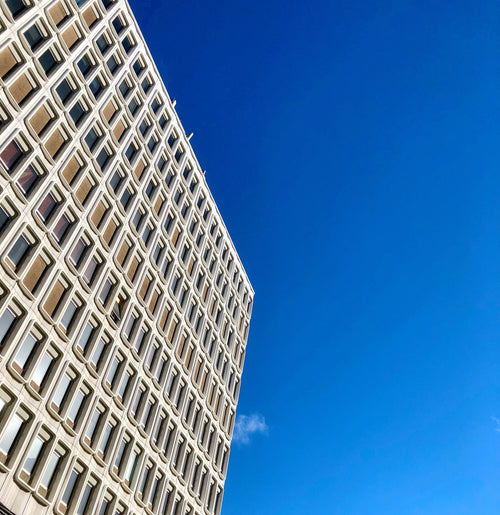 urban mid rise with blue sky