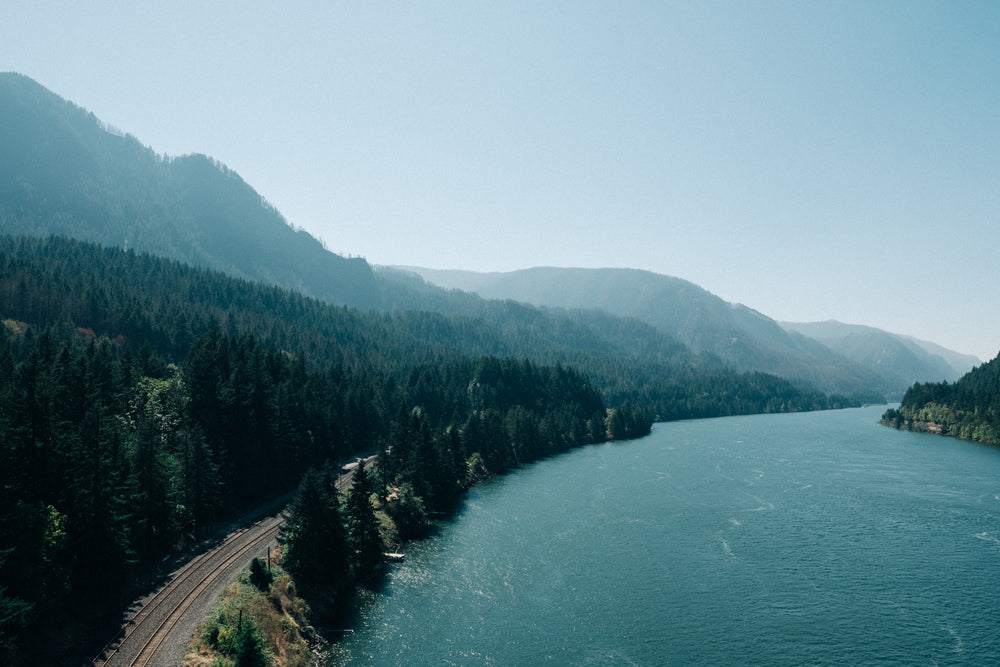 us national park train tracks by water