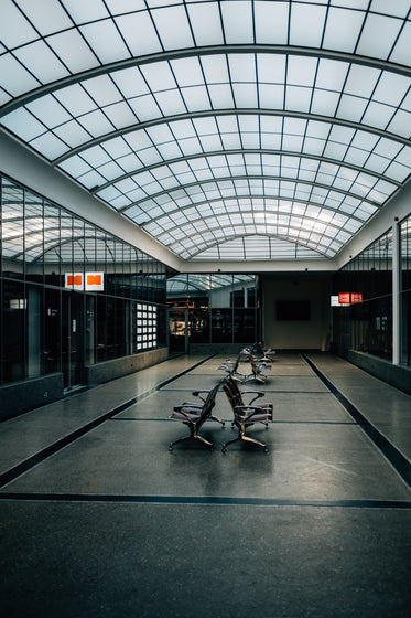 vacant chair in an empty station