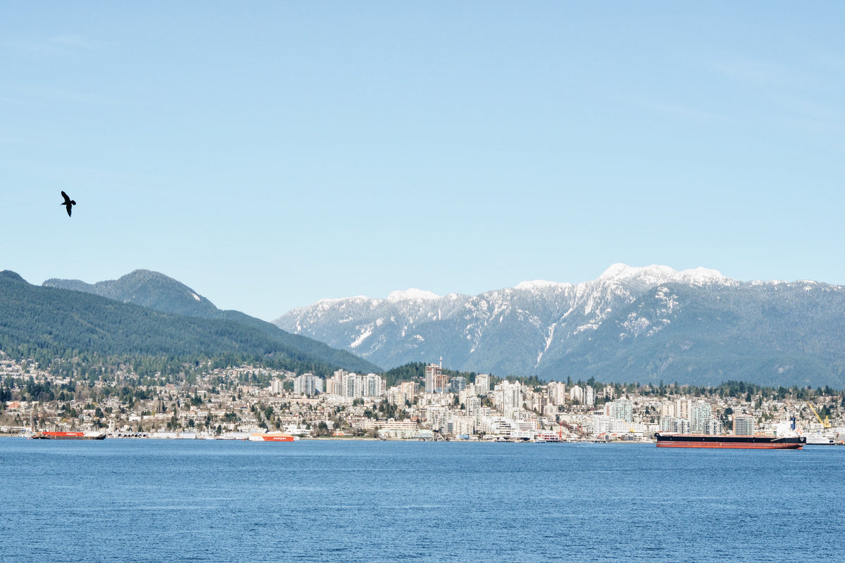 vancouver bc harbor by mountain side city
