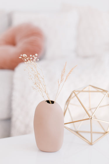 vase with small dried flowers