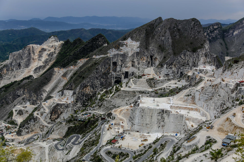 vast rock quarries