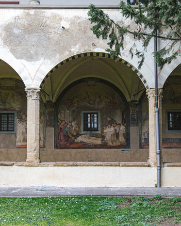 vaulted walkway religious painting