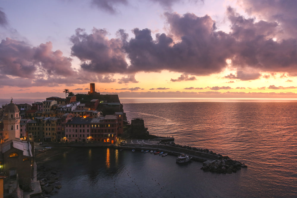 vernazza city sunset