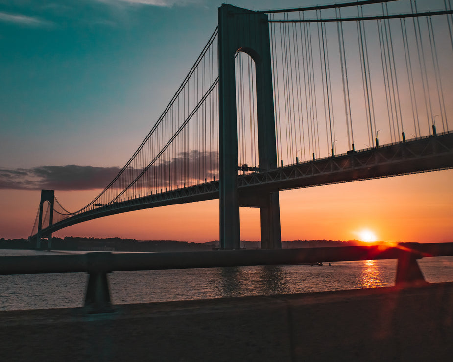 bridge verrazano sunset narrows suspension