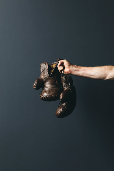 vertical antique boxing gloves