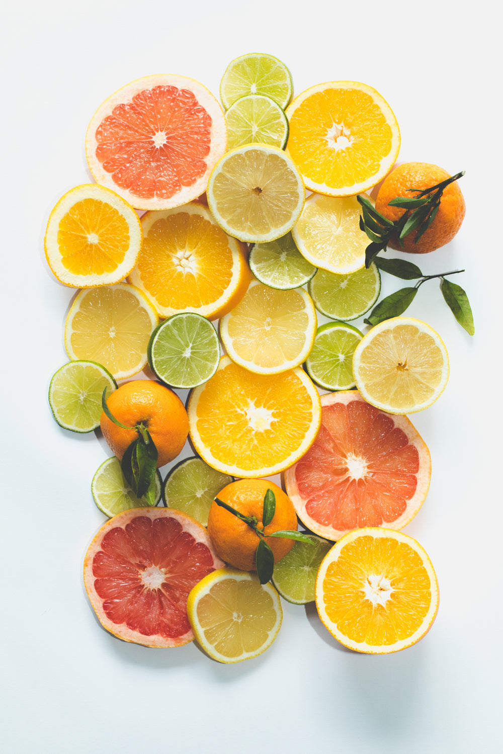 vertical citrus fruit pile