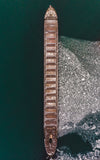 vertical view of ship against the ice