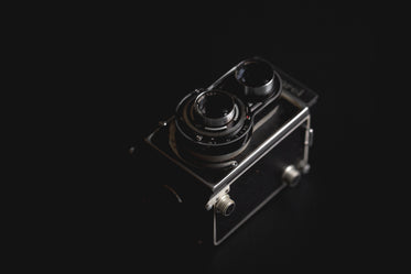 vintage camera against black