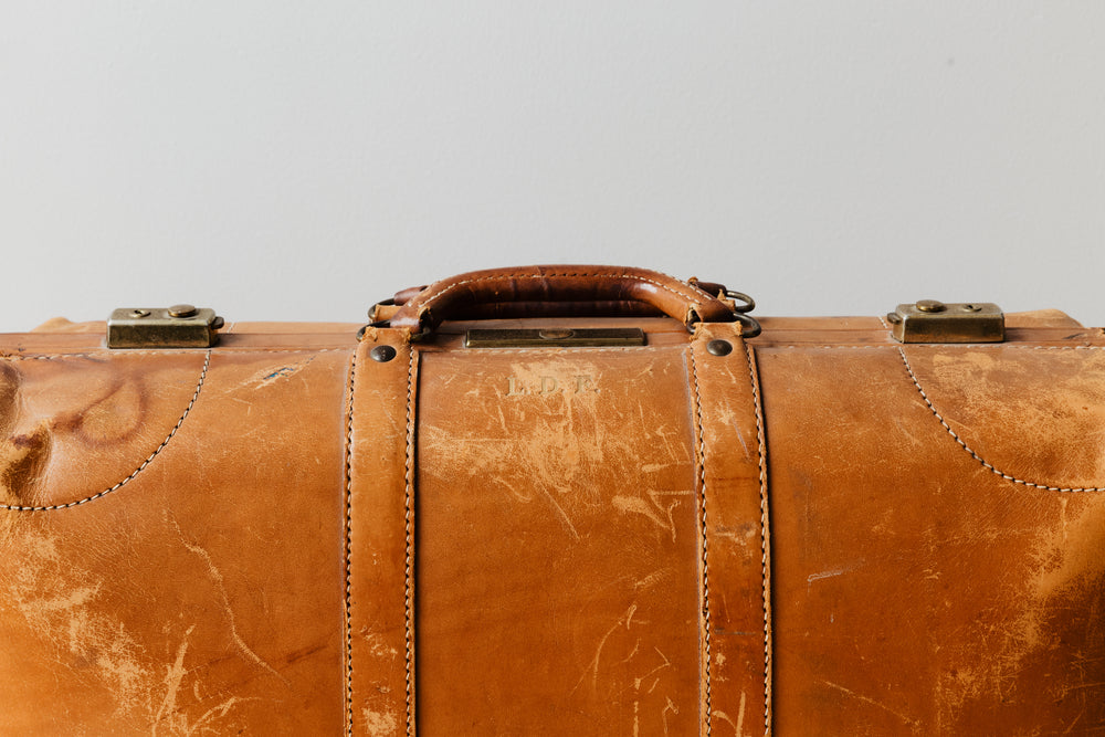 vintage leather suitcase