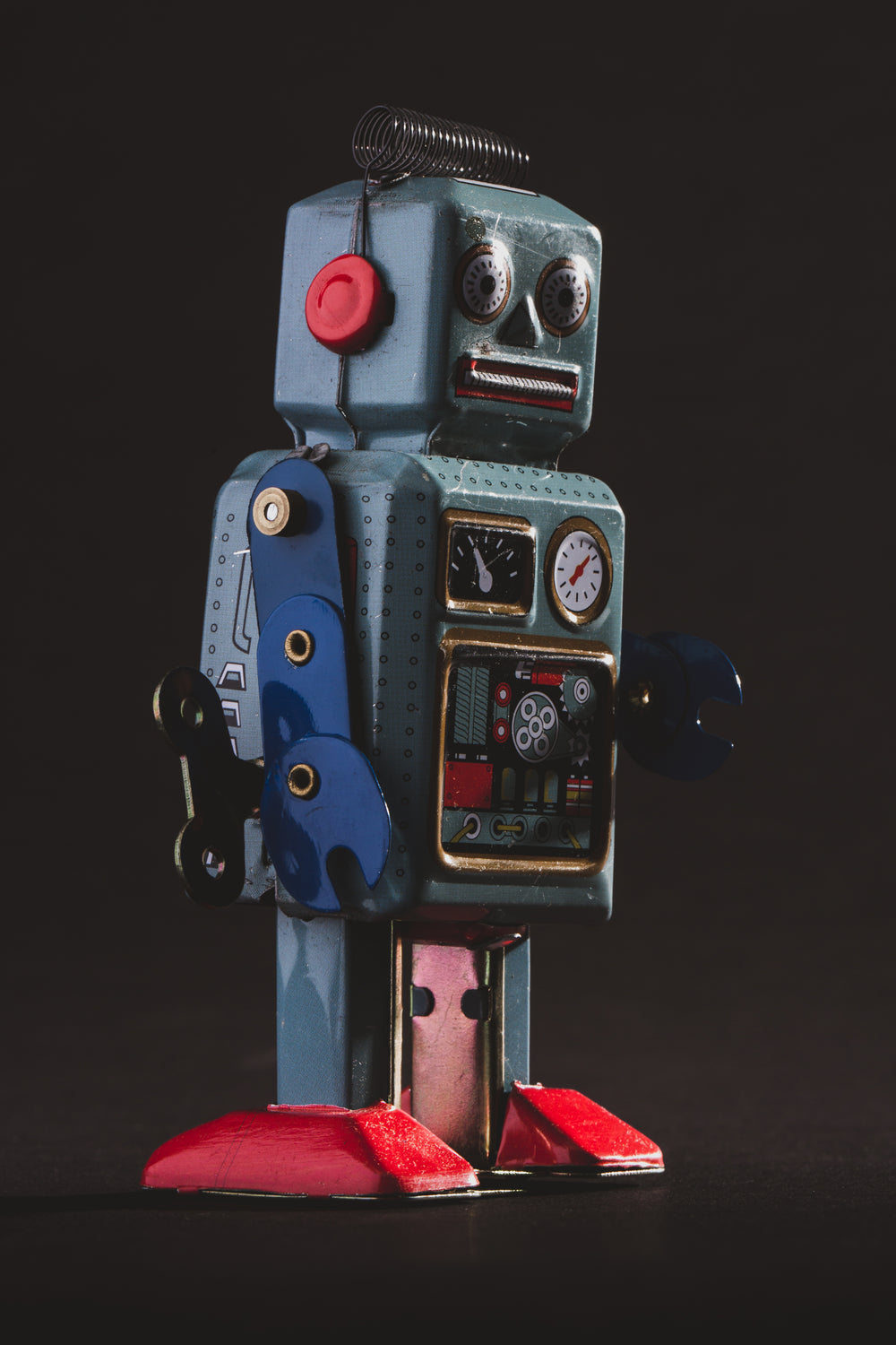vintage robot view from low angle