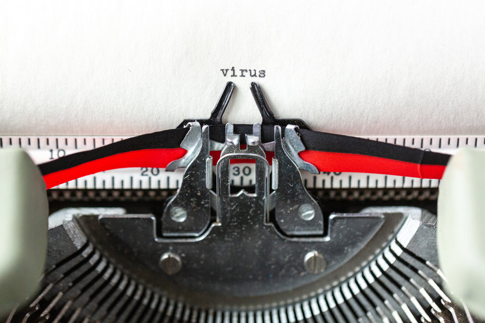 virus a typewritten word