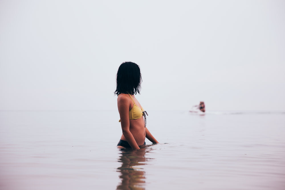 wading at beach