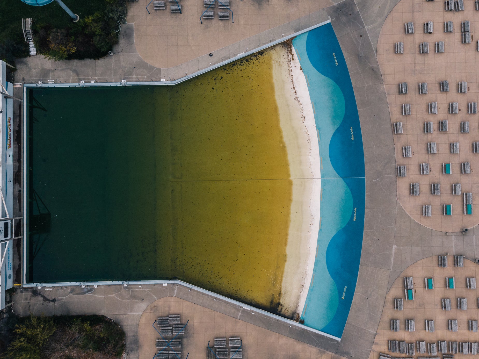Wading Pool Def Picture of Wading Pool Off Season Aerial — Free Stock Photo