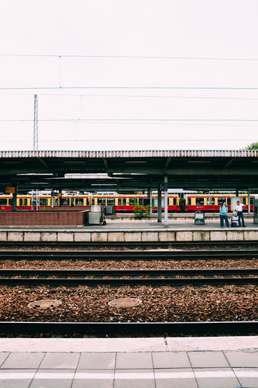 waiting at a train station