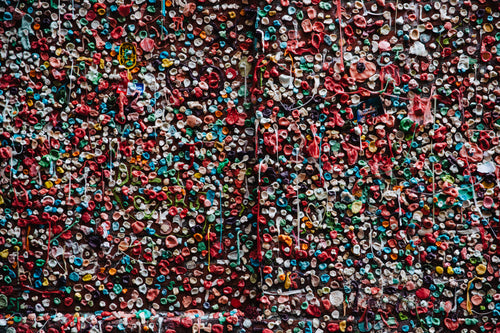 wall covered in chewing gum