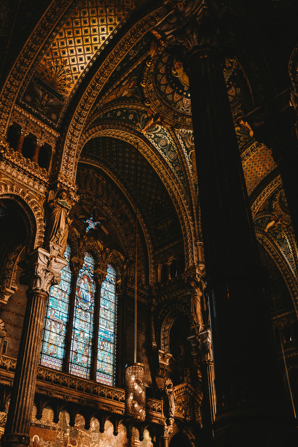 warm light in a church