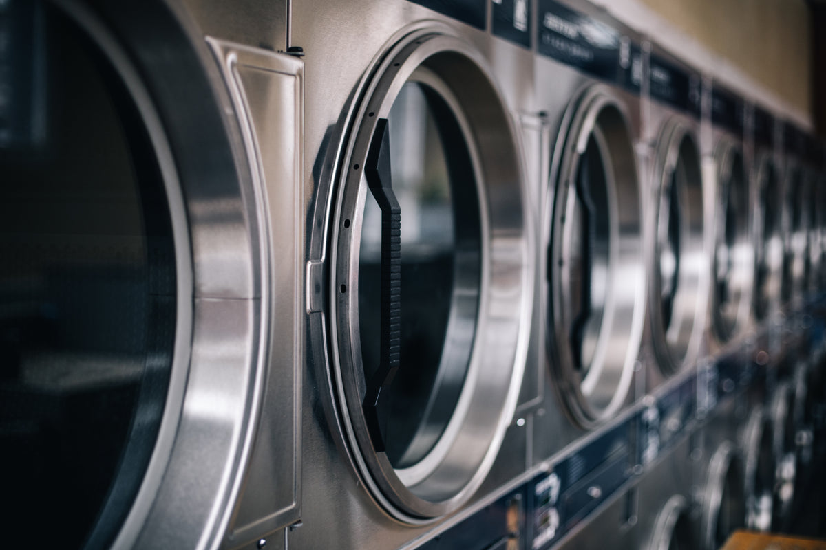 washing machines in a public laundromat