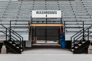 washrooms under the bleachers