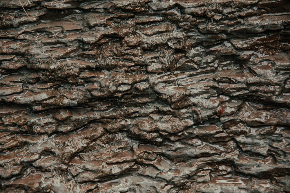 water cascading over rock face