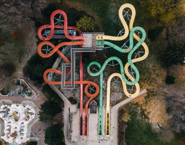 water slides in fall from above