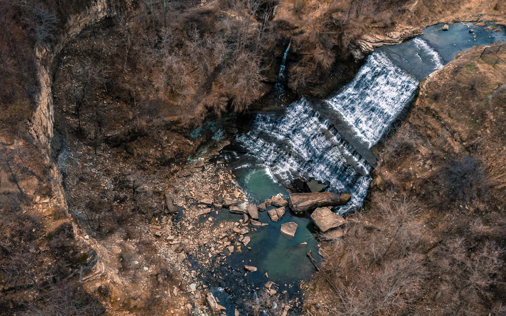 waterfall in crater