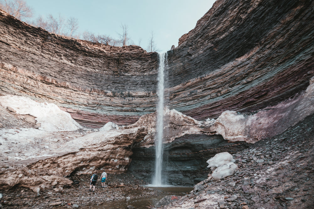 waterfall into a crater