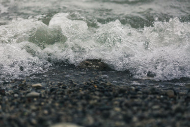 waves rolling on rocky beach