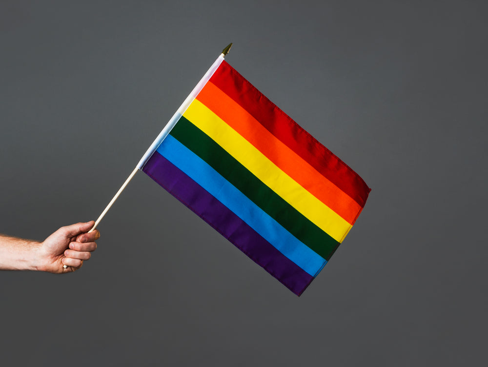 waving pride flag