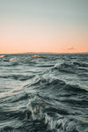 wavy water and choppy waves at golden hour