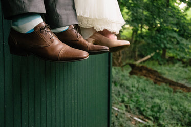 wedding day photo of shoes