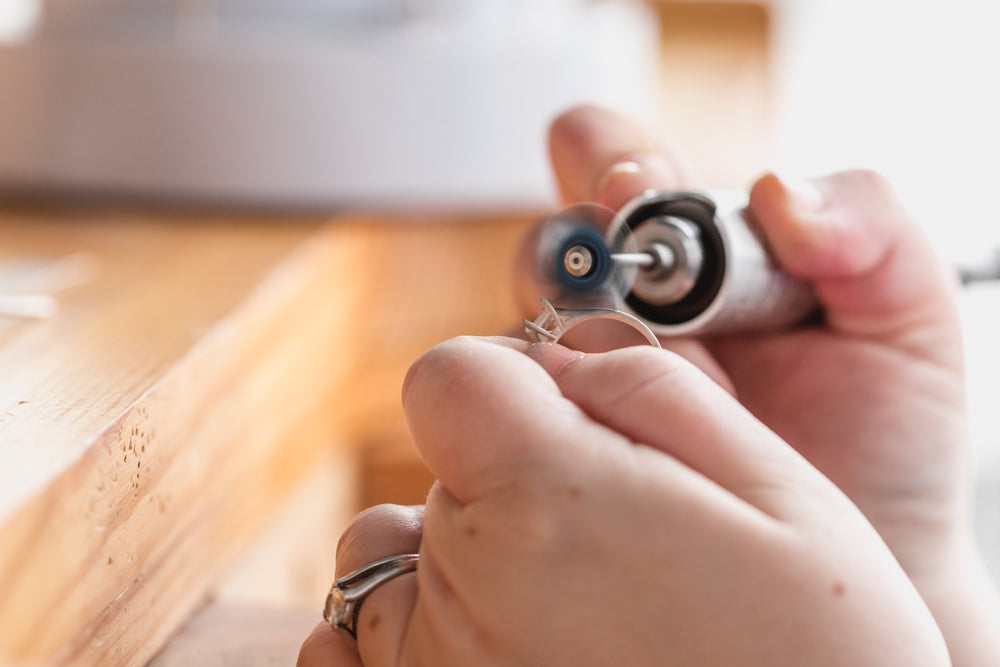 wedding ring buffing and shaping