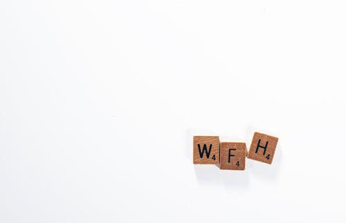 wfh acronym in letter tiles