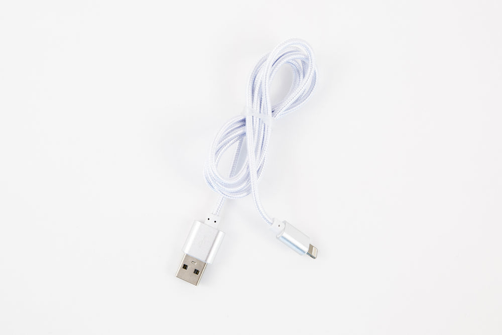 white braided iphone cable