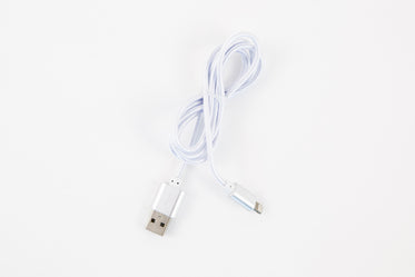 white braided iphone cable