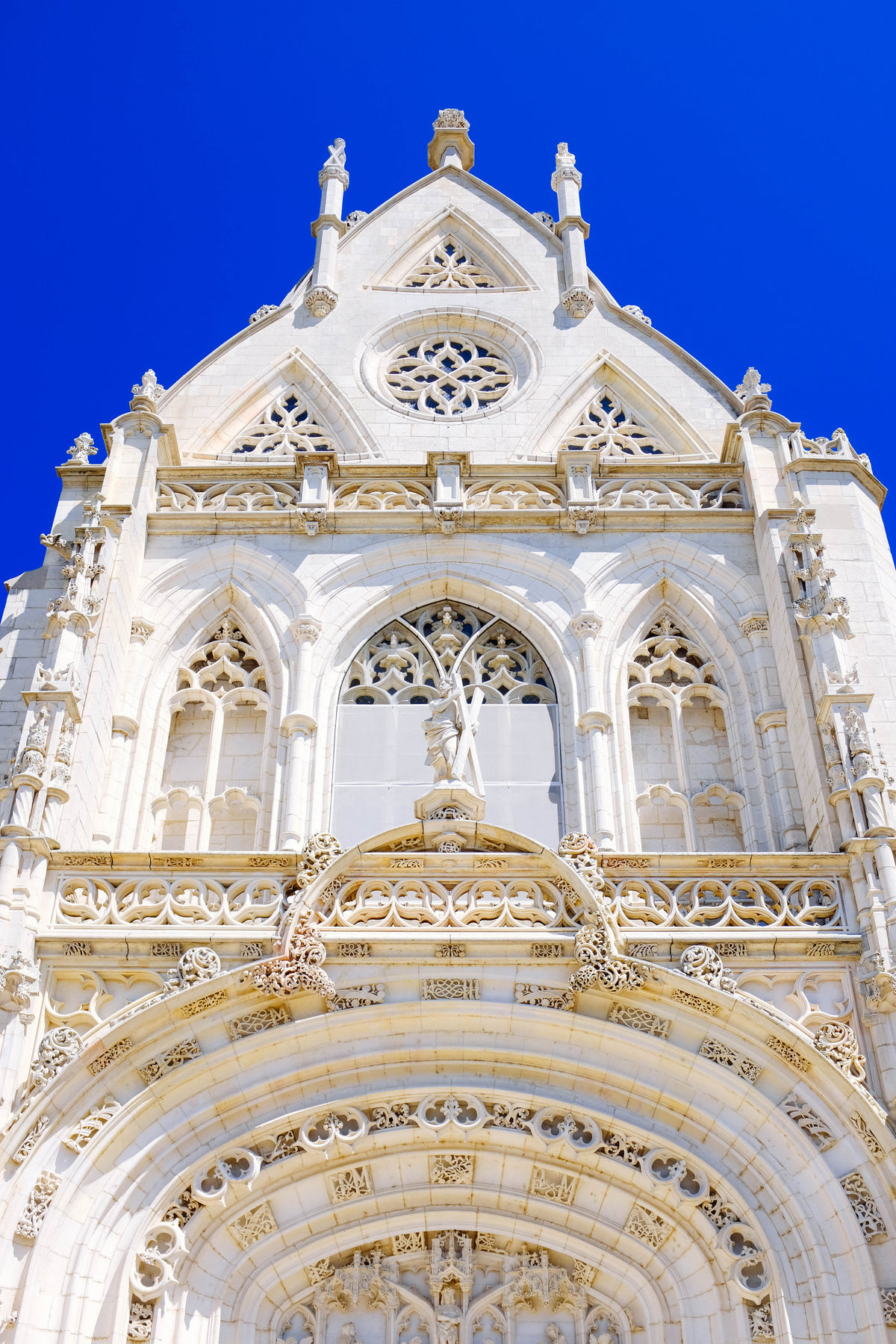 white church and blue sky