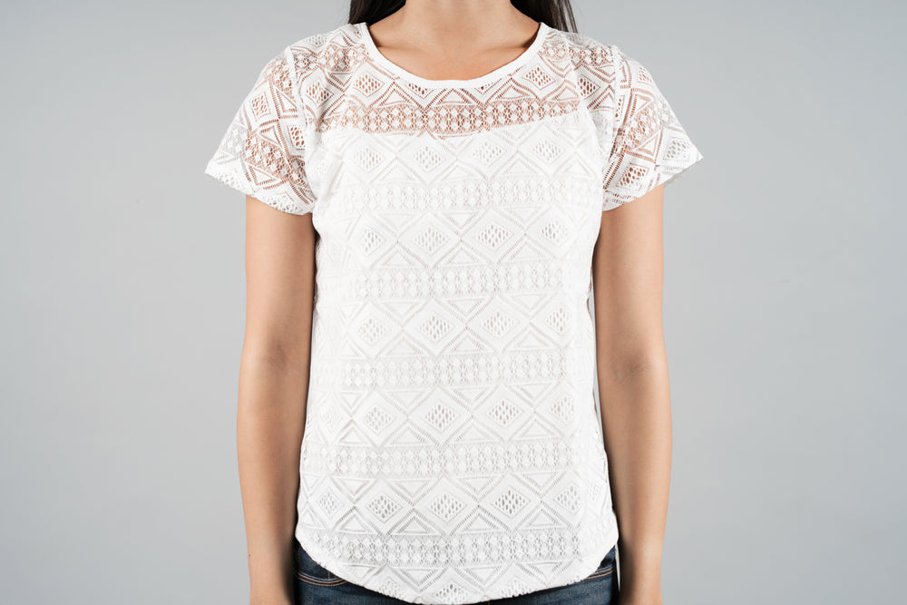 white lace layered tee