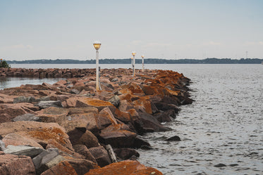 white lamps on rocks