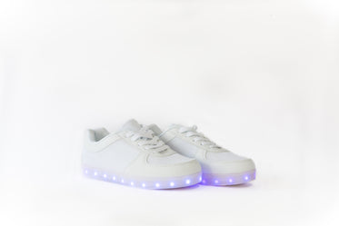 white lowtop led shoes
