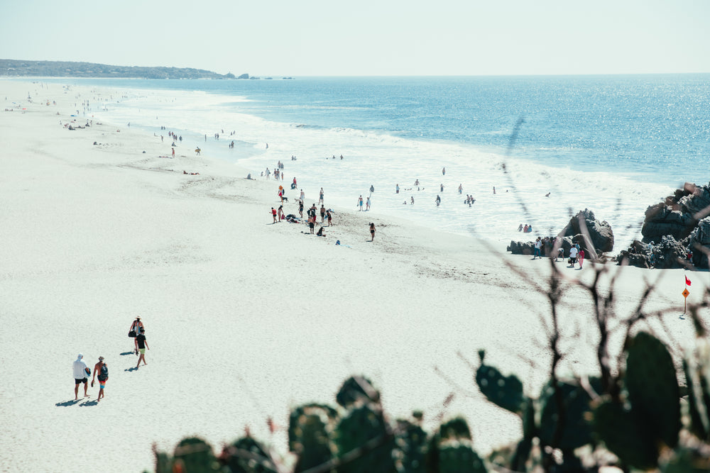 white sand beach from