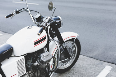 white striped motorcycle