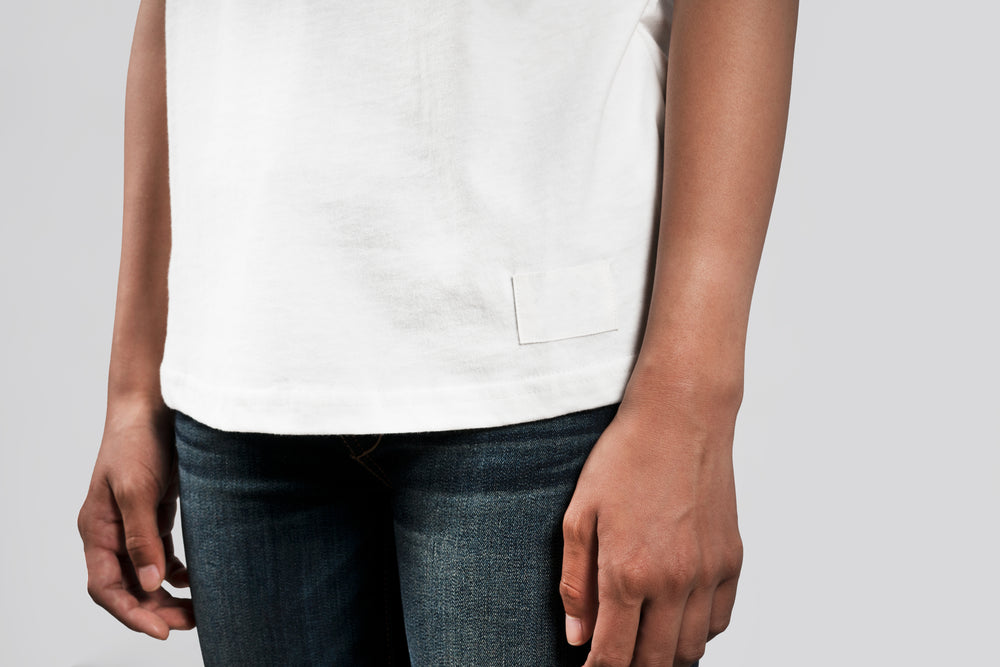 white t-shirt detail