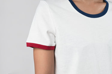 white t shirt with colored edges