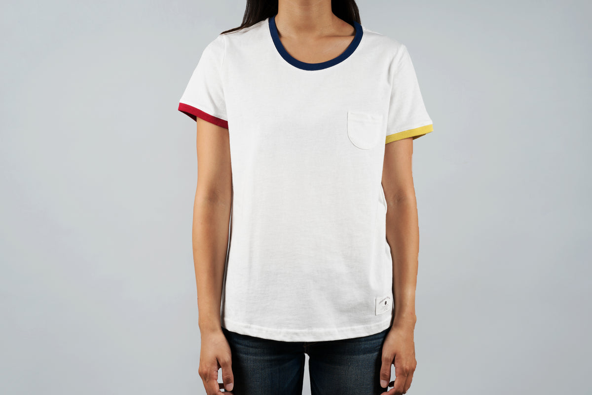 white tee with pocket
