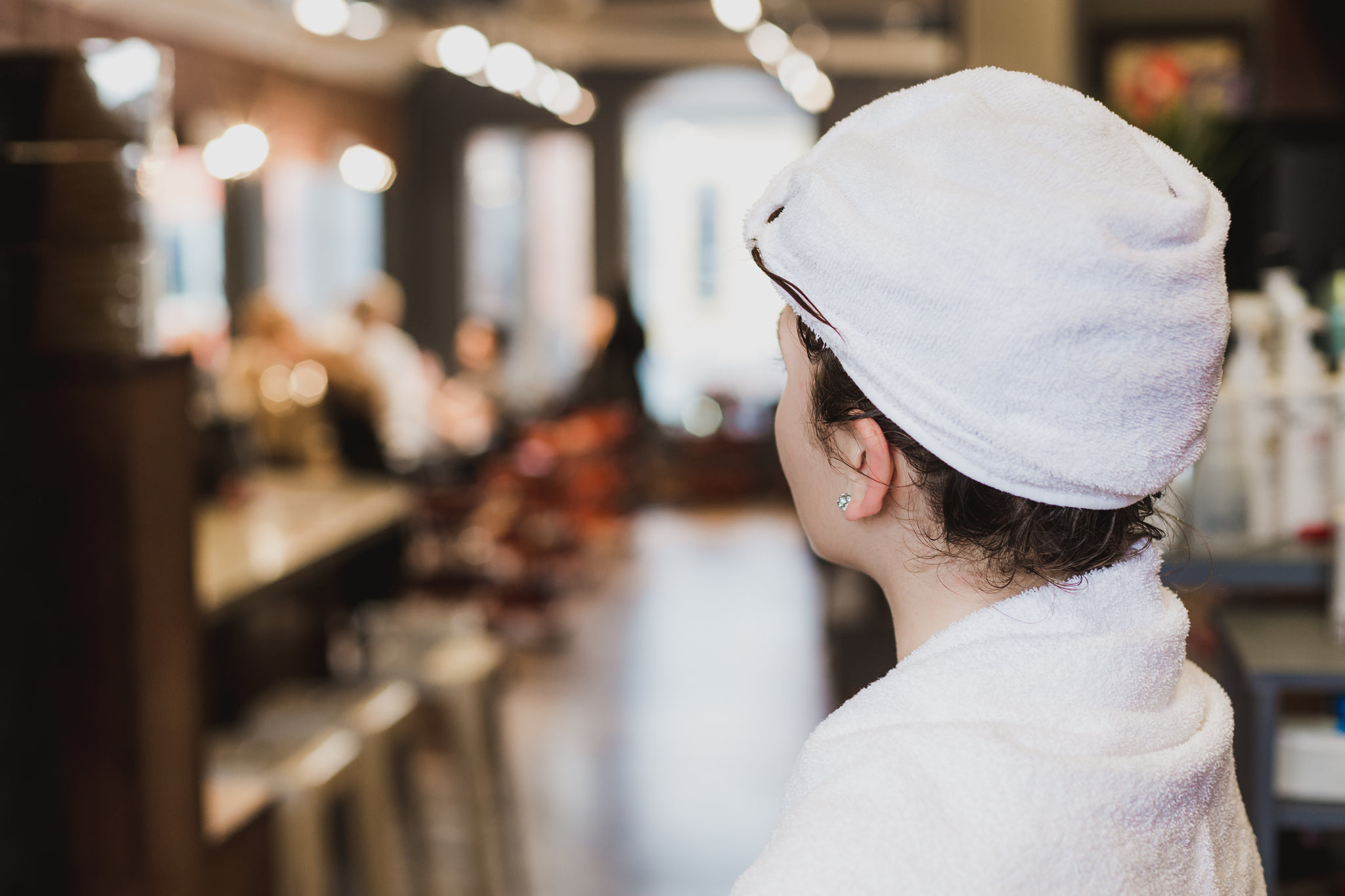White Towels And Rob In Salon