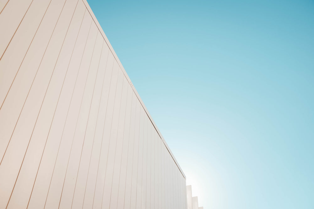 white wall and blue sky