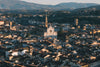 wide angle aerial shot of italian church