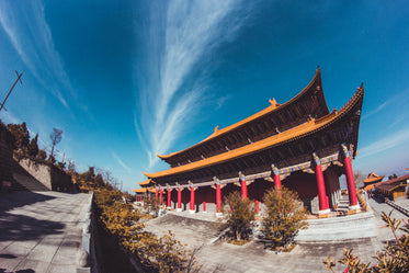 wide angle chinese temple